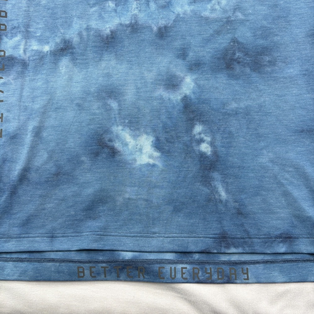 Lululemon Shirt Mens Medium Blue Always Agile Diamond Dye Athletic Stretch - Picture 2 of 9